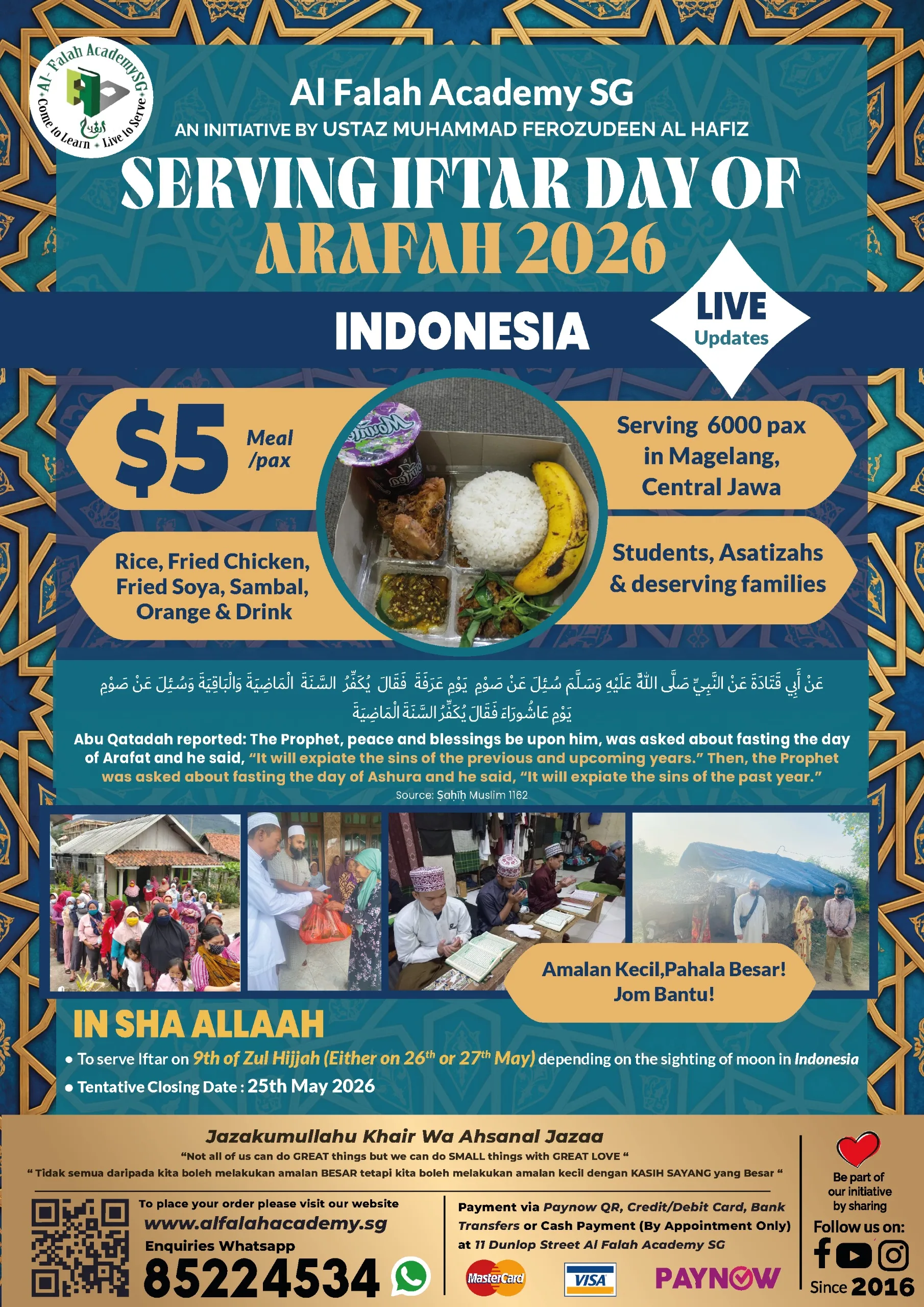 Serving Iftar Day of Arafah Indonesia 2026